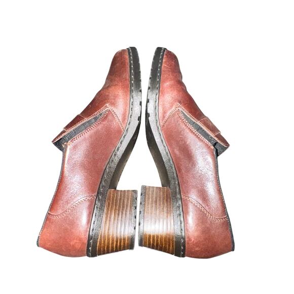 Rieker Dana Heeled Loafers Women's Size 6 Brown Leather Slip On Comfort Shoes - Picture 6 of 8